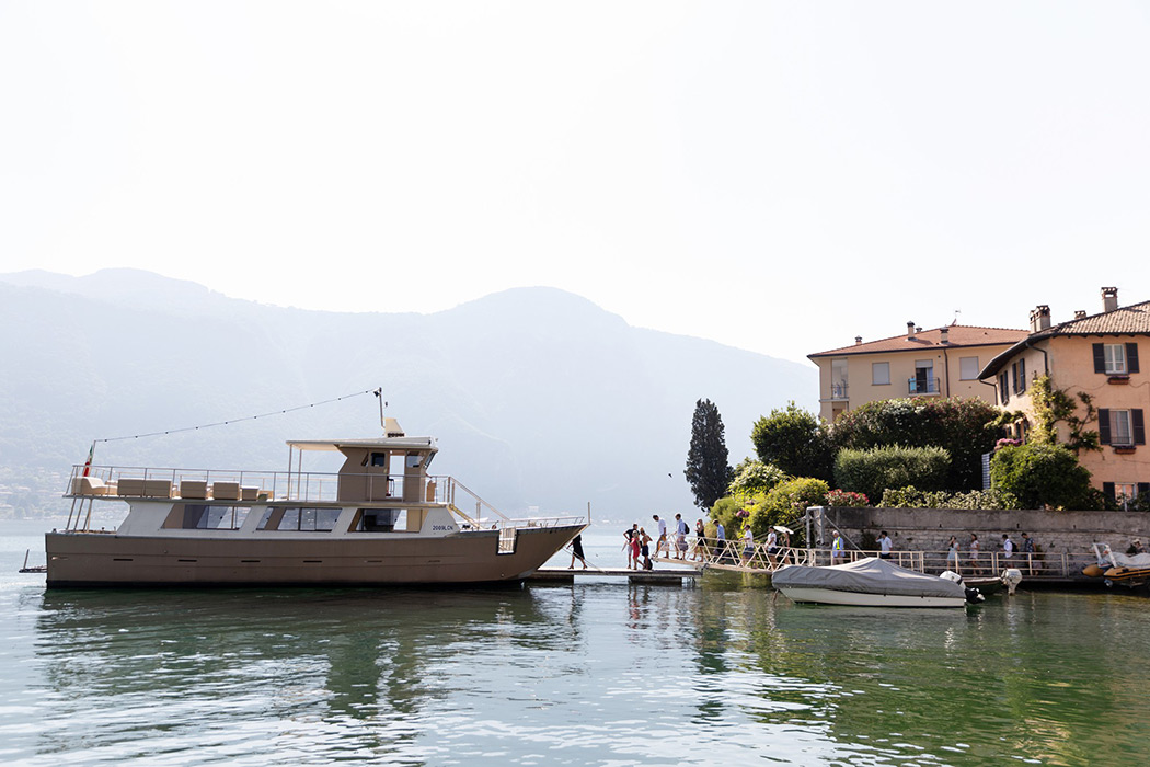 Boat trip on Lake Como, wedding couple